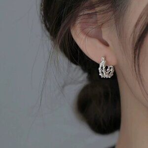 Elegant Silver Crystal Earrings